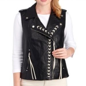 V Cristina Faux Leather Vest